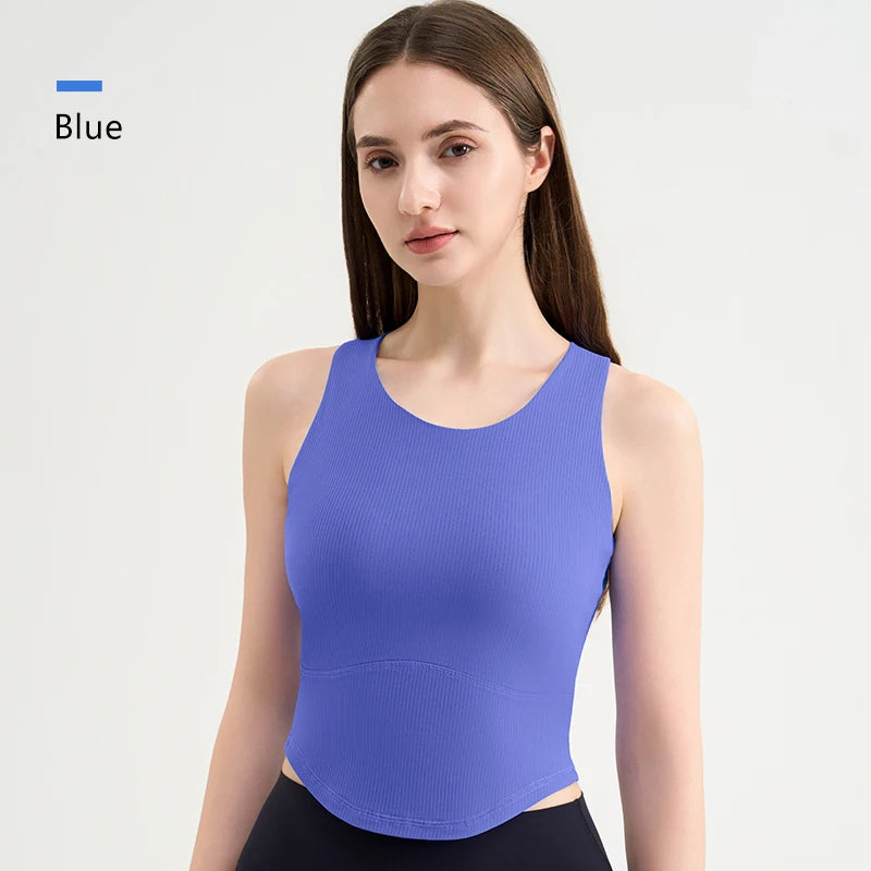 Long Sports Top with Support Bra