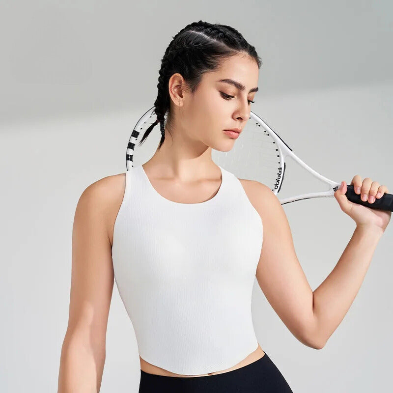 Long Sports Top with Support Bra