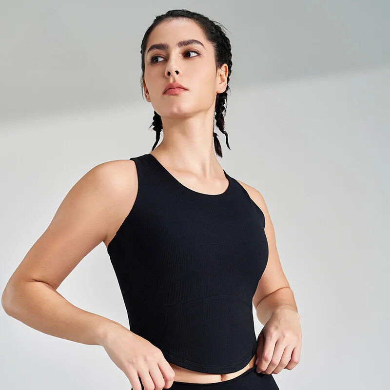 Long Sports Top with Support Bra