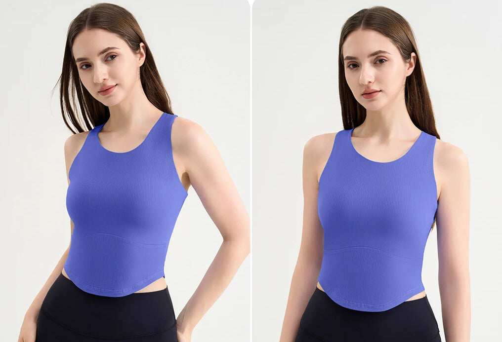 Long Sports Top with Support Bra