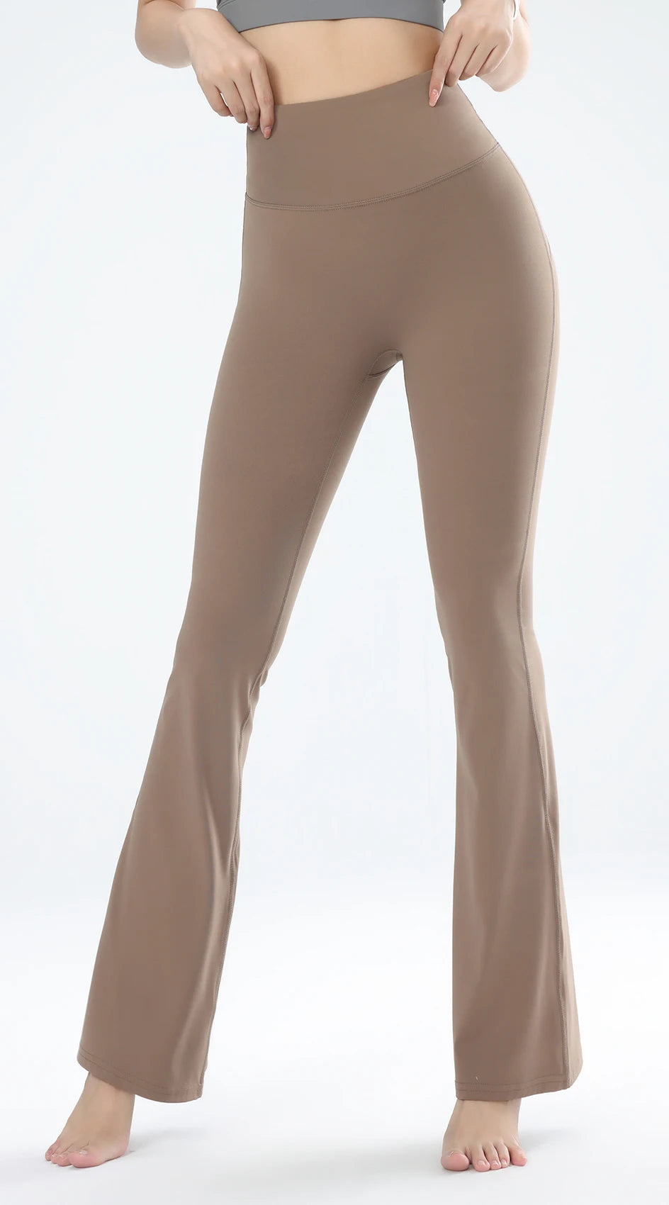 High-Waisted Sports Pants - Slim Fit