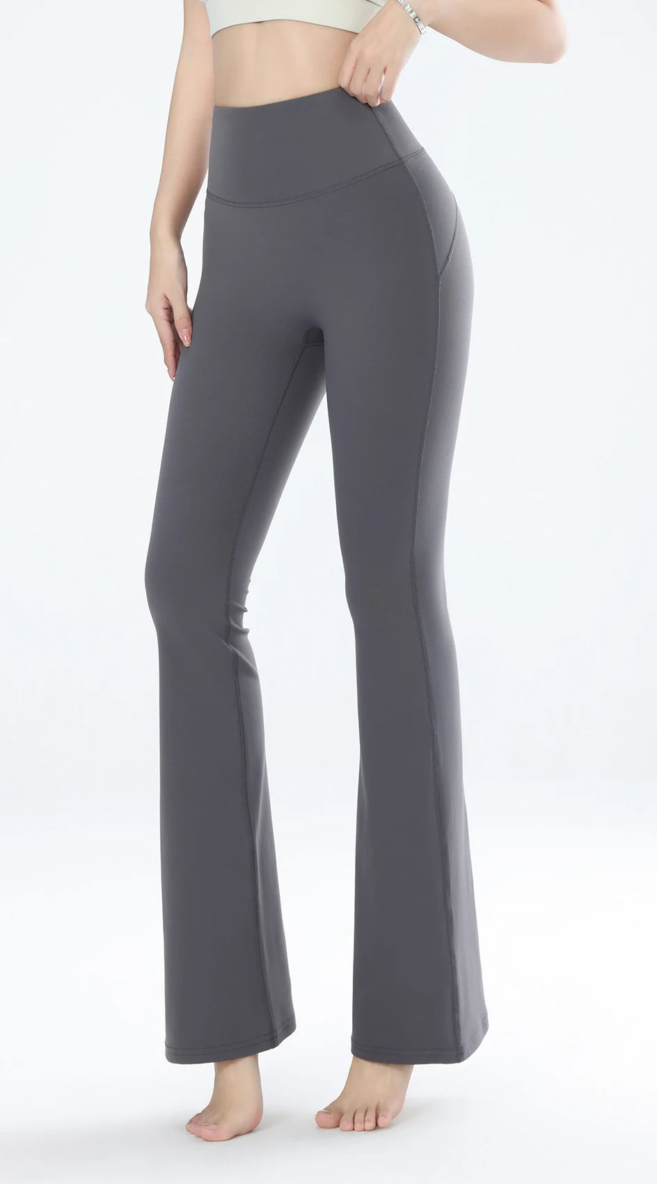 High-Waisted Sports Pants - Slim Fit