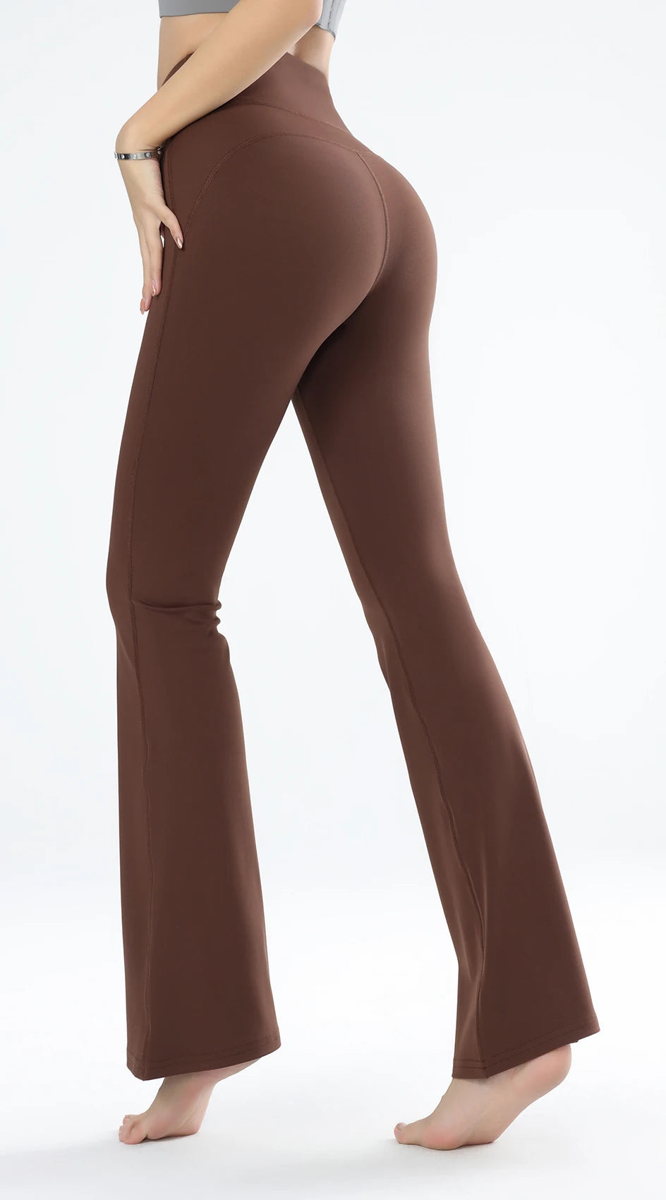 High-Waisted Sports Pants - Slim Fit