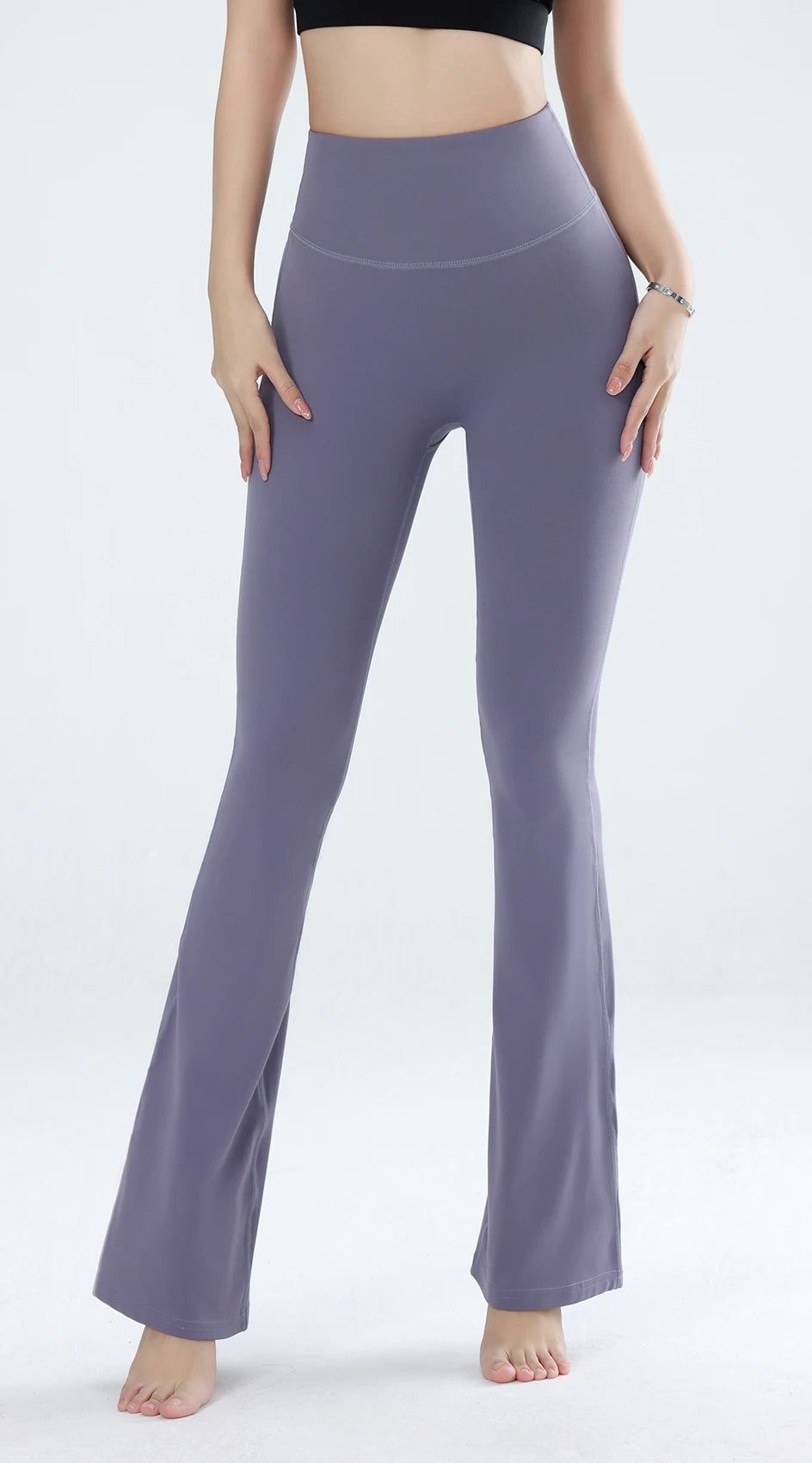 High-Waisted Sports Pants - Slim Fit