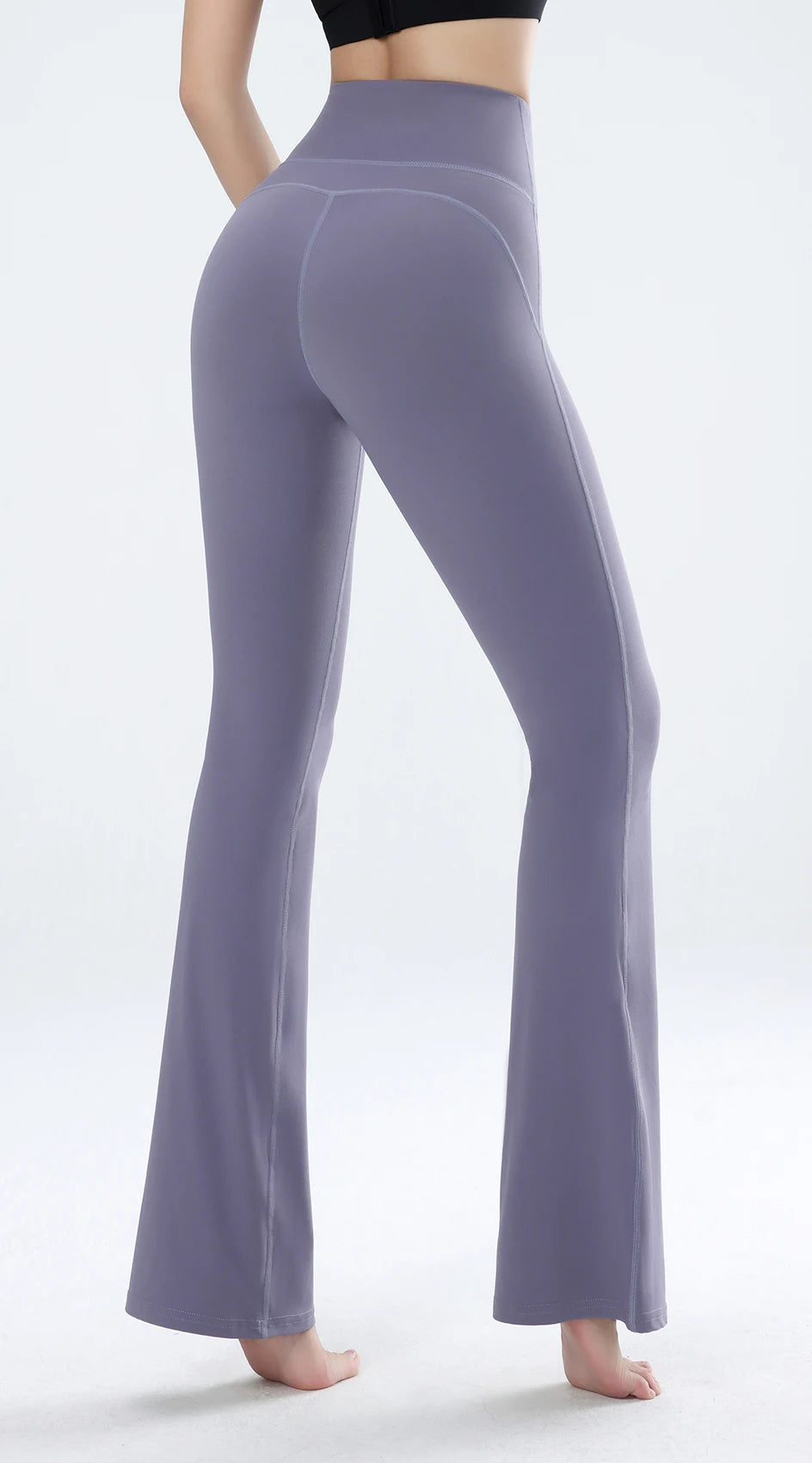 High-Waisted Sports Pants - Slim Fit