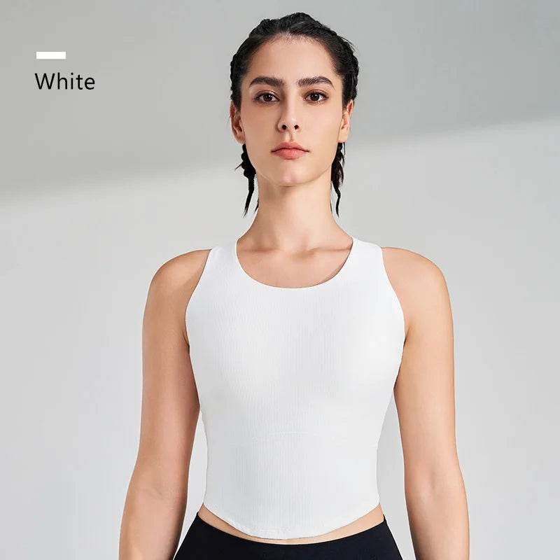 Long Sports Top with Support Bra